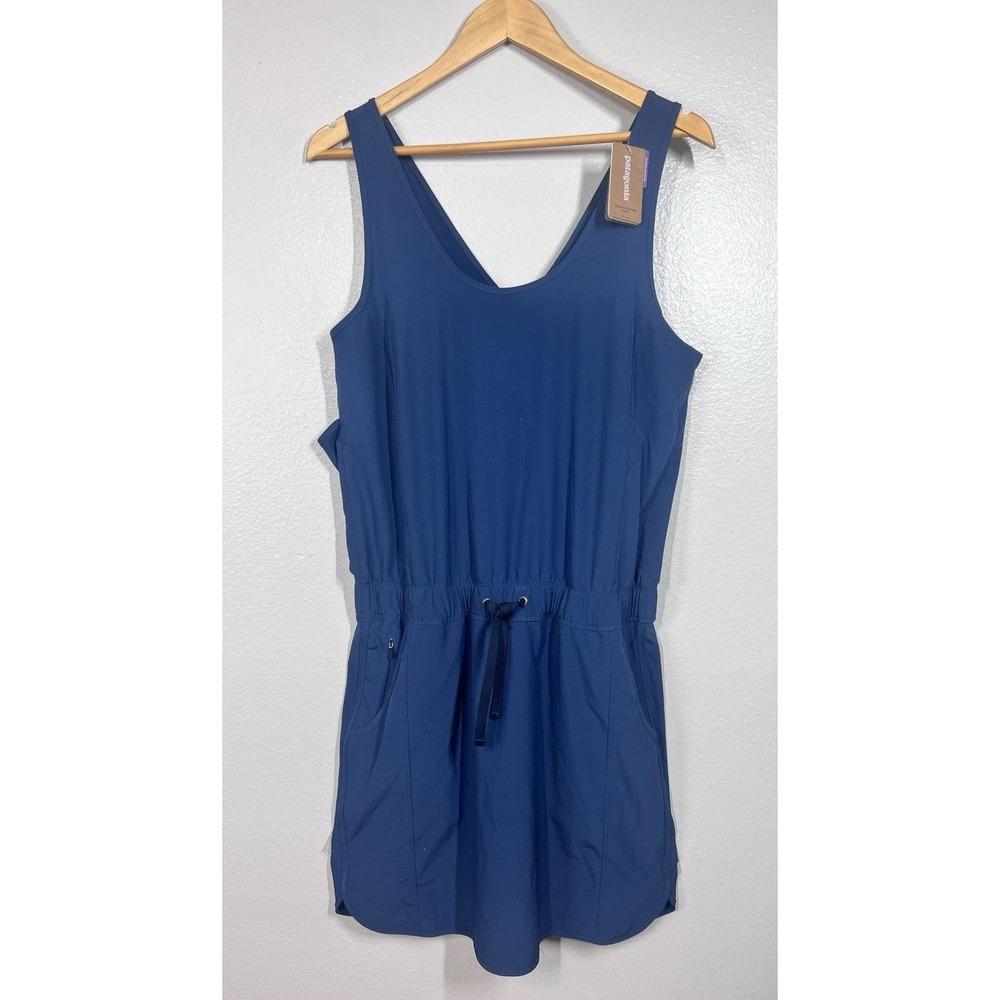 Patagonia Dress Women's L Blue Fleetwith Dress Sundress Pockets‎ NWT